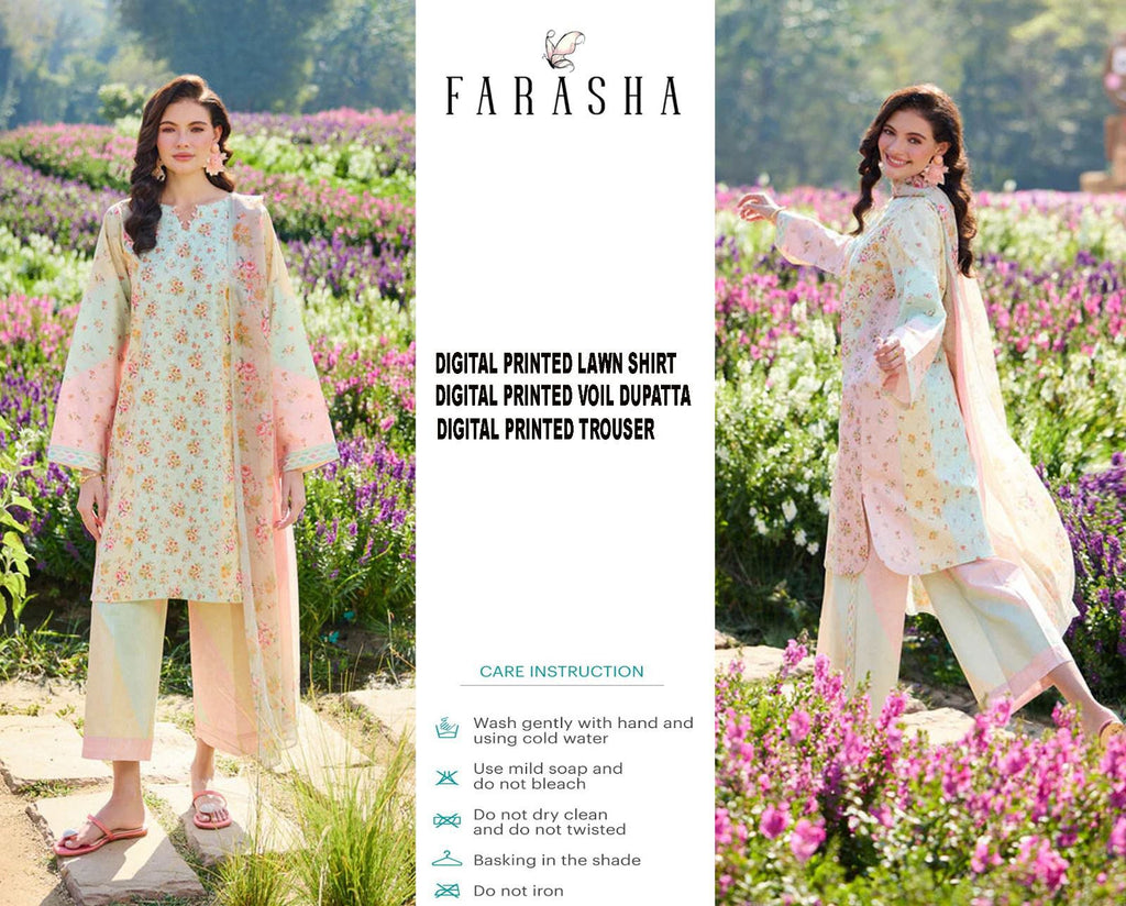 Farasha 3pc Lawn with Lawn Dupata